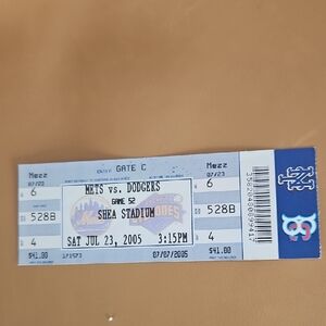 Mets vs Dodgers, Shea Stadium July 23, 2005 Ticket Stub.
